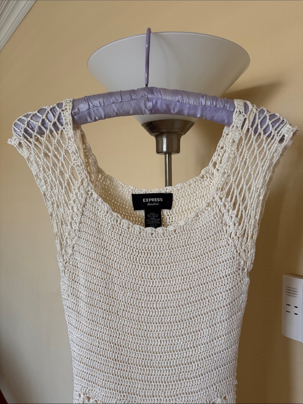 Vintage Express Tricot "Handknit" sleeveless crochet maxi dress
